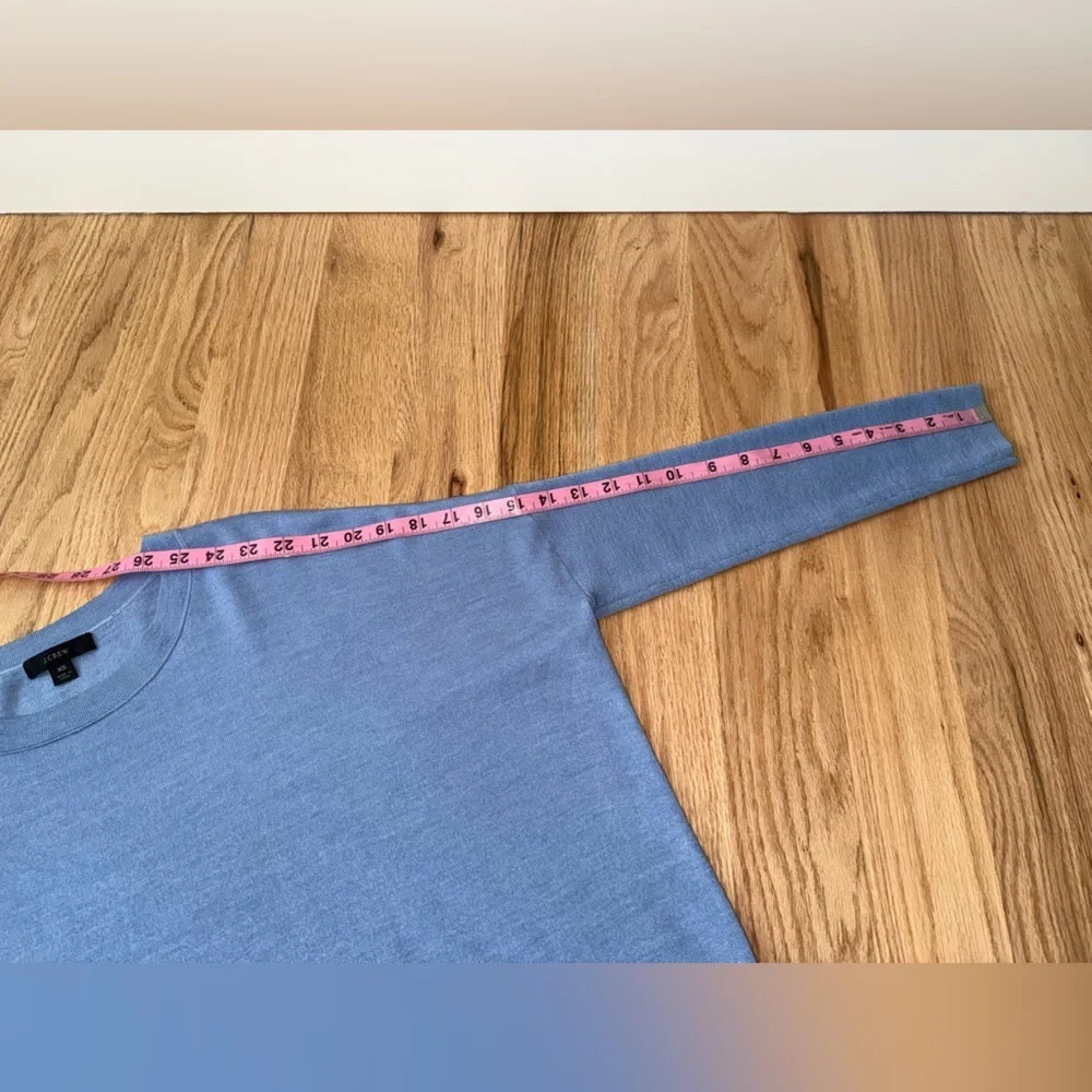 J. Crew 100% Merino Wool Relaxed Fit Crewneck Sweater XS Oversized Blue